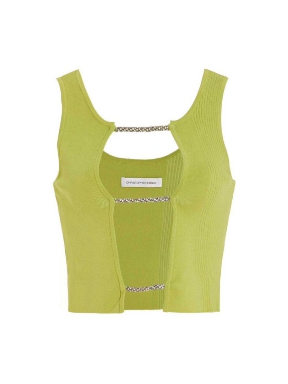 Christopher Esber Crystal Lattice Knit Top S